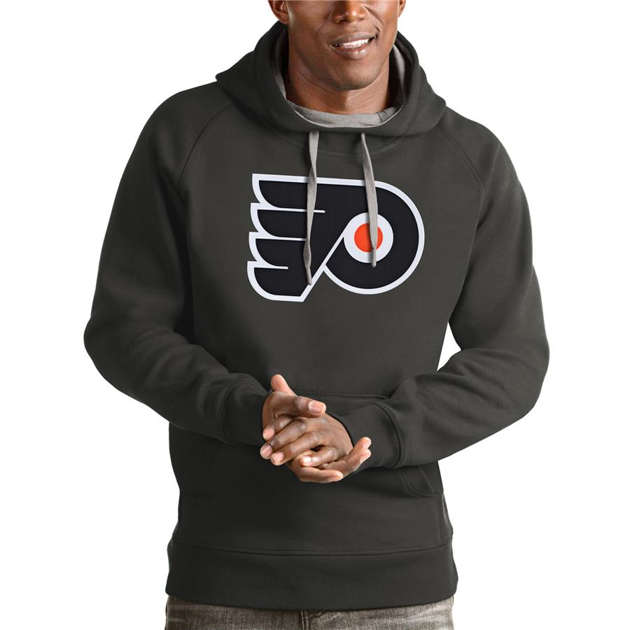 Philadelphia Flyers Antigua Logo Victory Pullover Hoodie - Charcoal