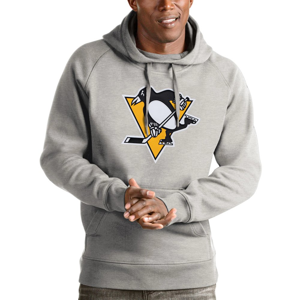 Худи Pittsburgh Penguins Antigua Logo Victory (серый меланж)