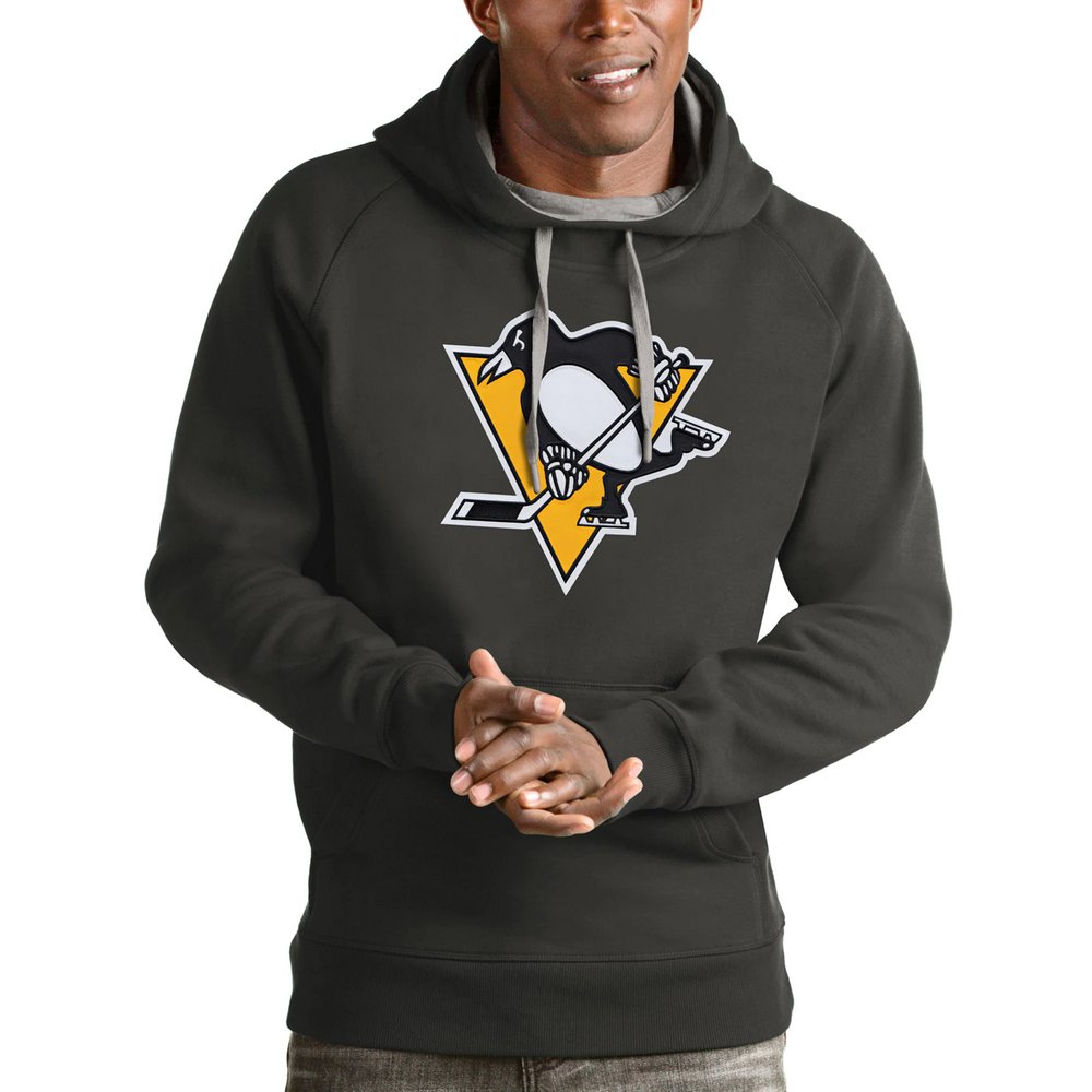 Худи Pittsburgh Penguins Antigua Logo Victory (тёмно-серый)