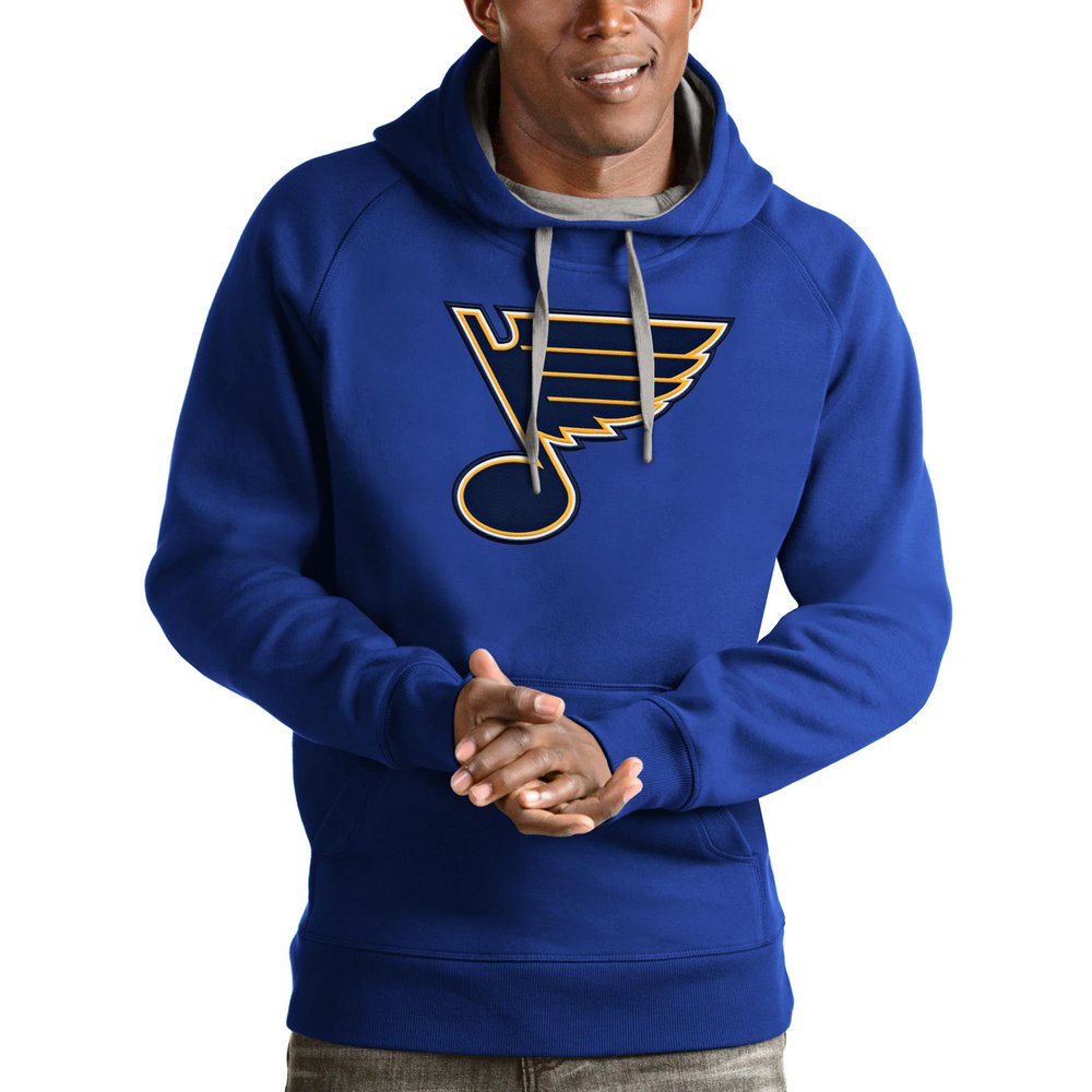 St. Louis Blues Antigua Logo Victory Pullover Hoodie - Blue