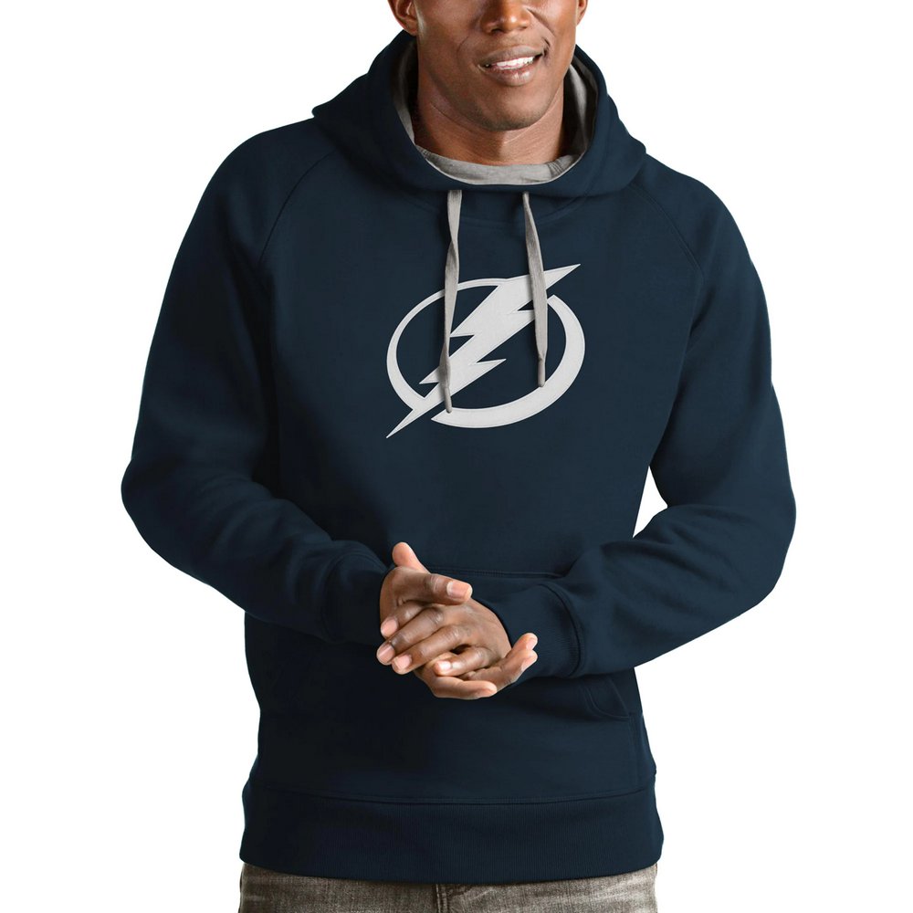 Tampa Bay Lightning Antigua Logo Victory Pullover Hoodie - Navy