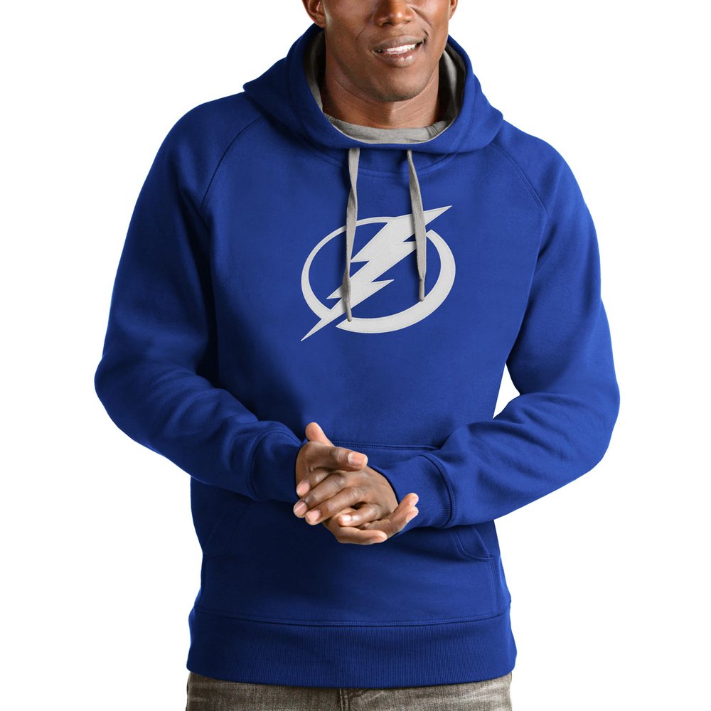 Tampa Bay Lightning Antigua Logo Victory Pullover Hoodie - Blue