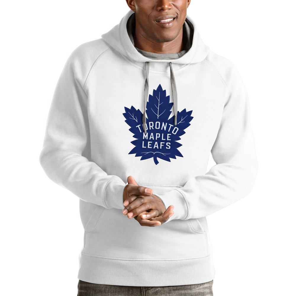 Toronto Maple Leafs Antigua Logo Victory Pullover Hoodie - White