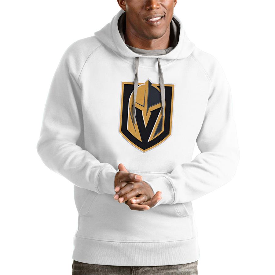 Vegas Golden Knights Antigua Logo Victory Pullover Hoodie - White