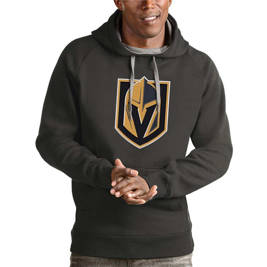 Vegas Golden Knights Antigua Logo Victory Pullover Hoodie - Charcoal