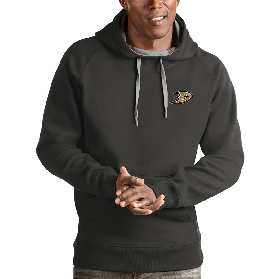 Anaheim Ducks Antigua Victory Pullover Hoodie - Charcoal