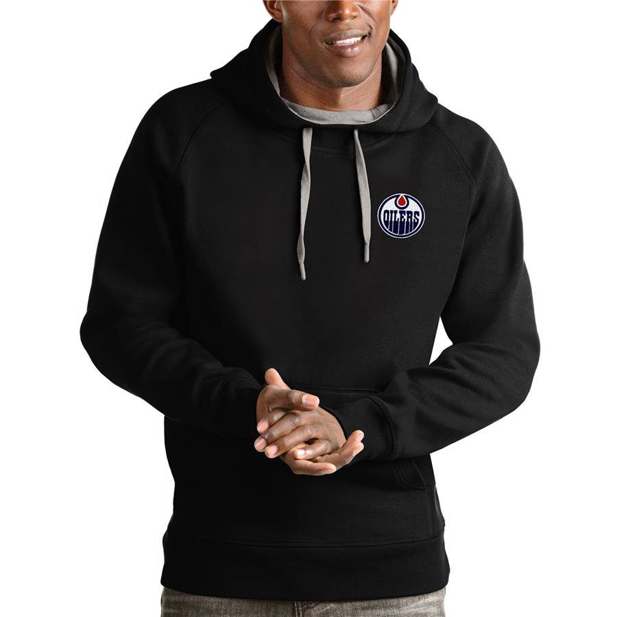 Edmonton Oilers Antigua Victory Pullover Hoodie - Black