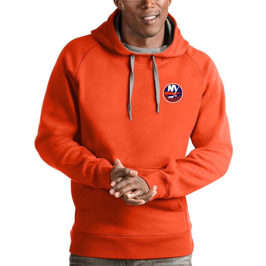 New York Islanders Antigua Victory Pullover Hoodie - Orange