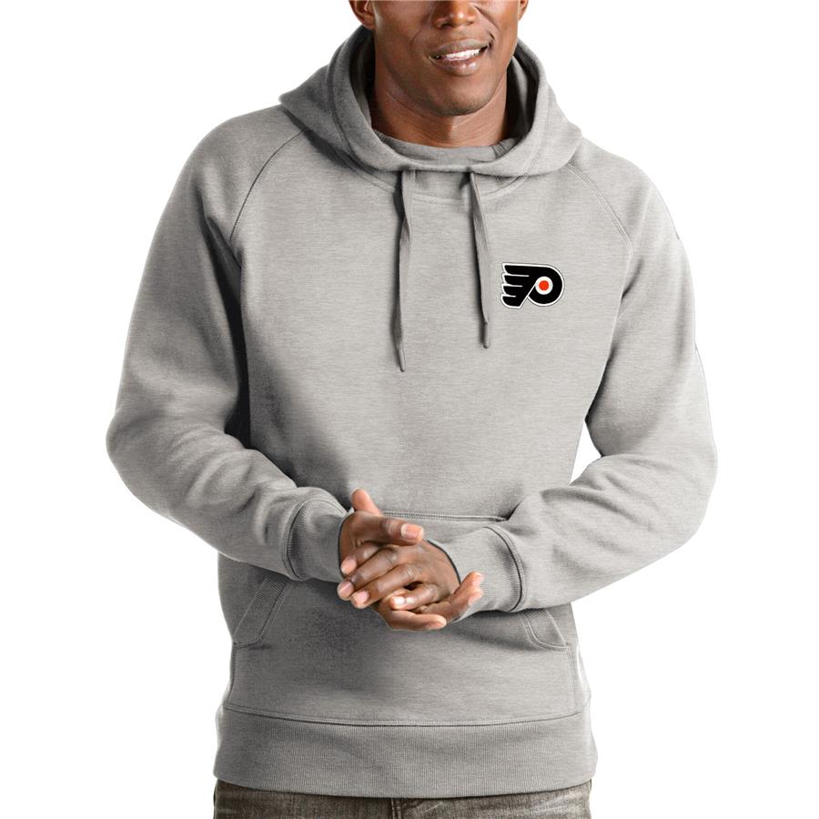 Philadelphia Flyers Antigua Victory Pullover Hoodie - Heathered Gray