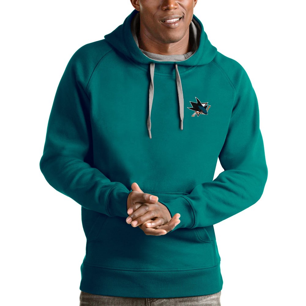 San Jose Sharks Antigua Victory Pullover Hoodie - Teal