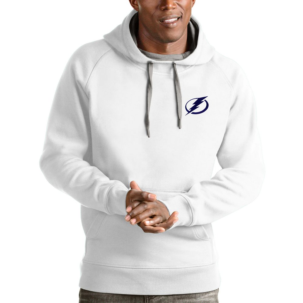 Tampa Bay Lightning Antigua Victory Pullover Hoodie - White