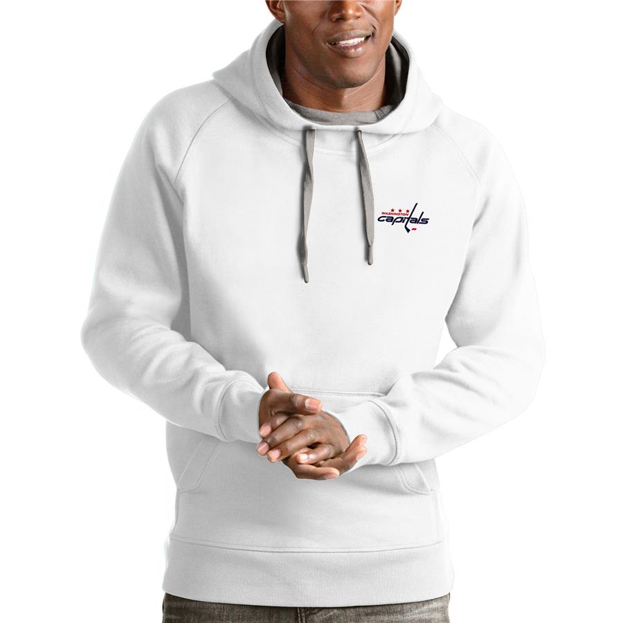 Washington Capitals Antigua Victory Pullover Hoodie - White