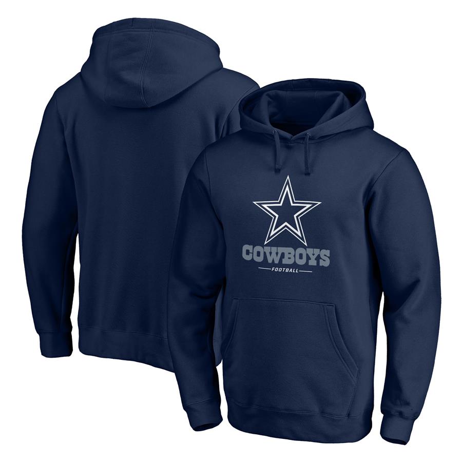 Dallas Cowboys Fanatics Branded Team Logo Lockup Pullover Hoodie - Navy