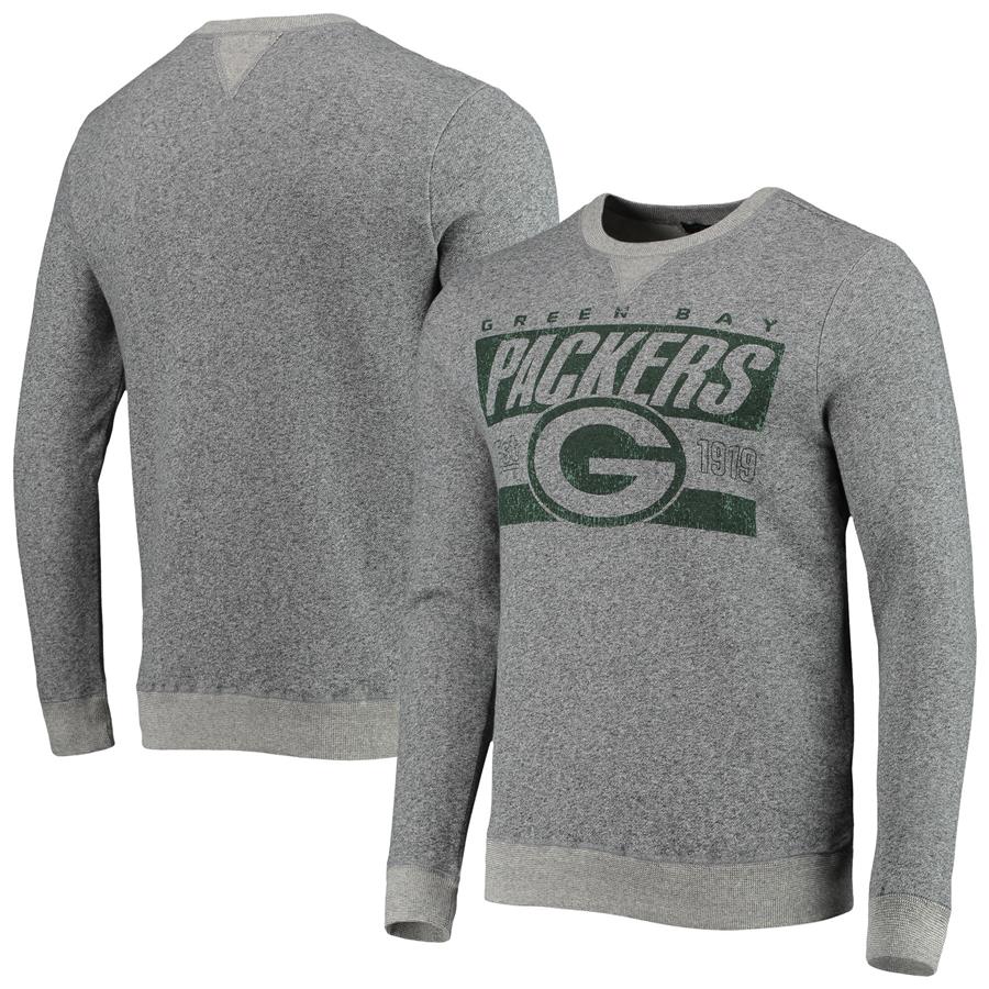Green Bay Packers Junk Food Team Marled Pullover Sweatshirt - Heathered Charcoal