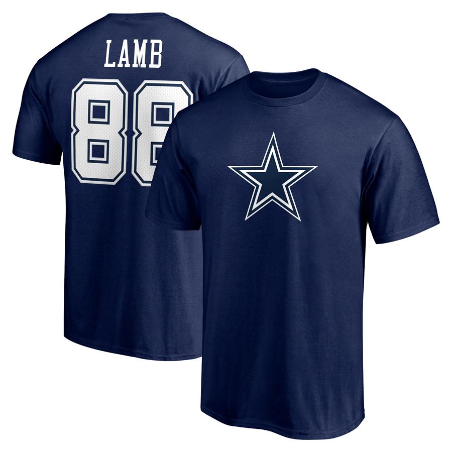 CeeDee Lamb Dallas Cowboys Fanatics Branded Team Player Icon Name & Number T-Shirt - Navy