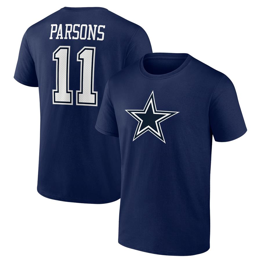 Футболка Micah Parsons Dallas Cowboys Fanatics Branded Player Icon Name & Number (тёмно-синий)