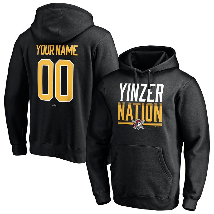 Pittsburgh Pirates Fanatics Branded Hometown Legend Personalized Name & Number Pullover Hoodie - Black