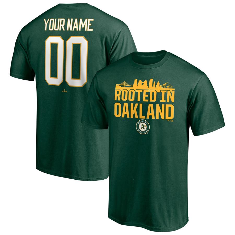 Oakland Athletics Fanatics Branded Hometown Legend Personalized Name & Number T-Shirt - Green