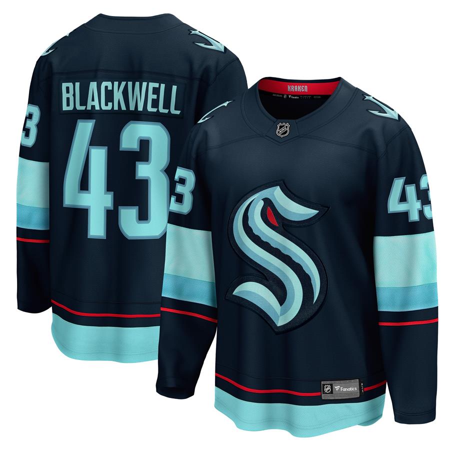 Colin Blackwell Seattle Kraken Fanatics Branded Home Breakaway Player Jersey - Deep Sea Blue