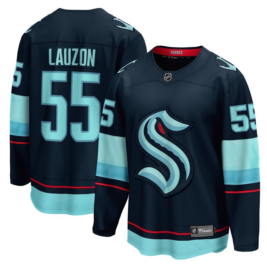 Jeremy Lauzon Seattle Kraken Fanatics Branded Home Breakaway Player Jersey - Deep Sea Blue