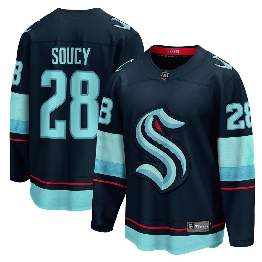 Carson Soucy Seattle Kraken Fanatics Branded Home Breakaway Player Jersey - Deep Sea Blue
