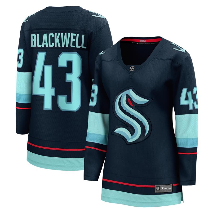 Colin Blackwell Seattle Kraken Fanatics Branded Women's Home Breakaway Player Jersey - Deep Sea Blue