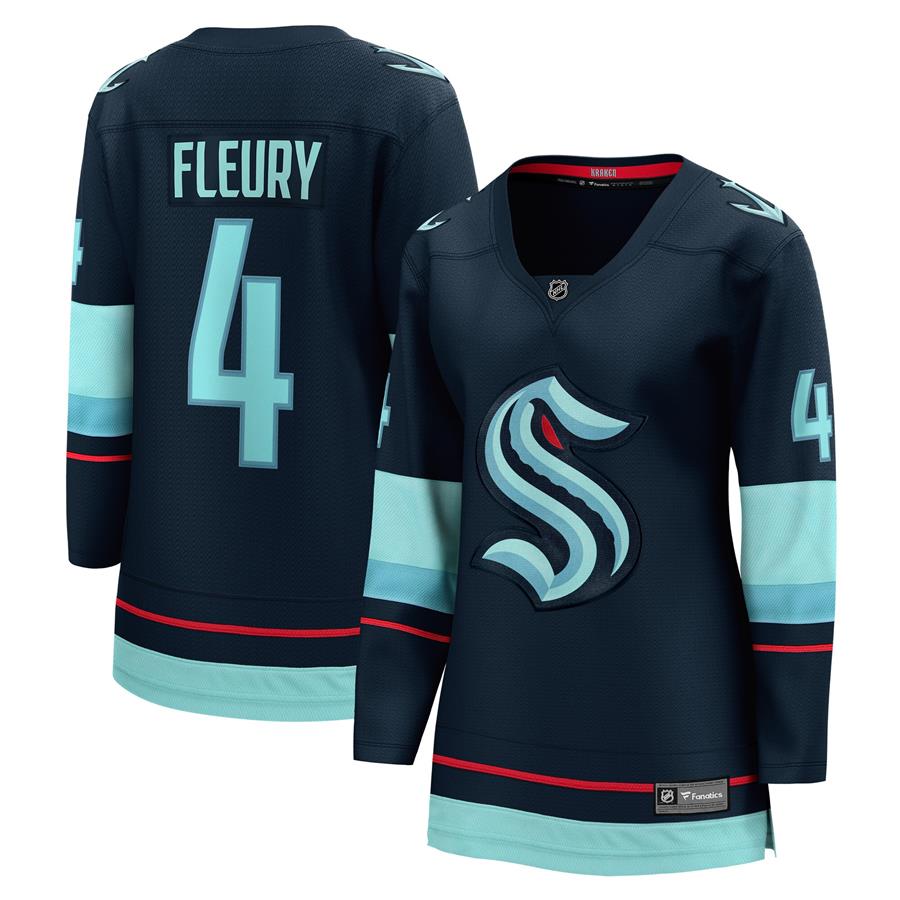 Haydn Fleury Seattle Kraken Fanatics Branded Women's Home Breakaway Player Jersey - Deep Sea Blue