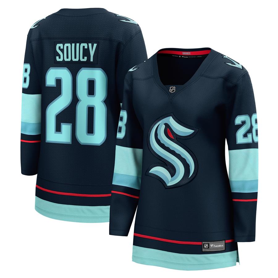 Carson Soucy Seattle Kraken Fanatics Branded Women's Home Breakaway Player Jersey - Deep Sea Blue