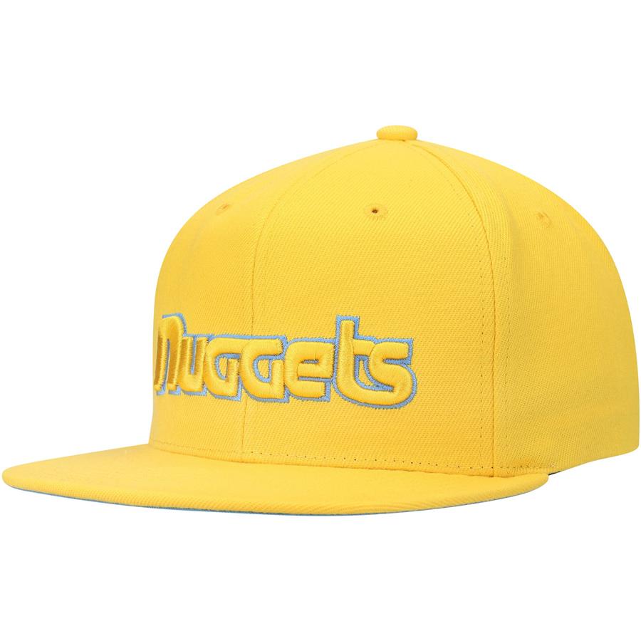 Denver Nuggets Mitchell & Ness Hardwood Classics Tonal Snapback Hat - Gold