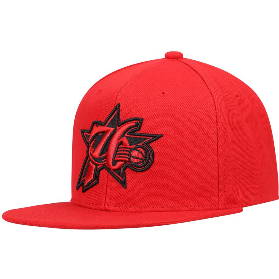 Philadelphia 76ers Mitchell & Ness Hardwood Classics Tonal Snapback Hat - Red
