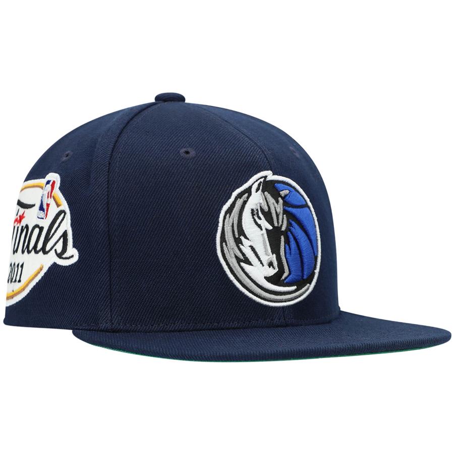 Dallas Mavericks Mitchell & Ness 2011 Finals XL Patch Snapback Hat - Navy