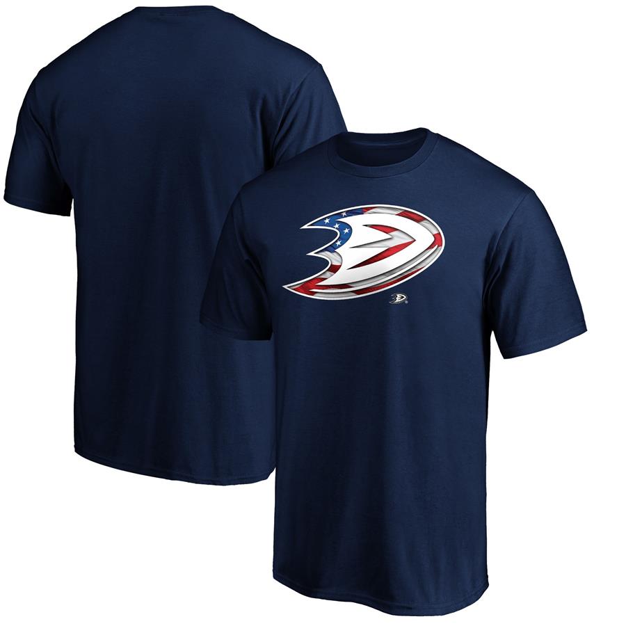 Anaheim Ducks Fanatics Branded Banner Wave Premium T-Shirt - Navy
