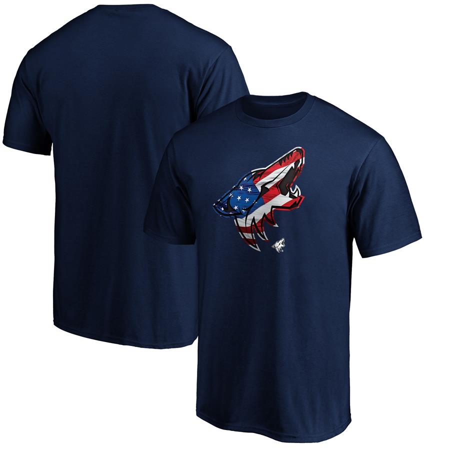 Arizona Coyotes Fanatics Branded Banner Wave Premium T-Shirt - Navy