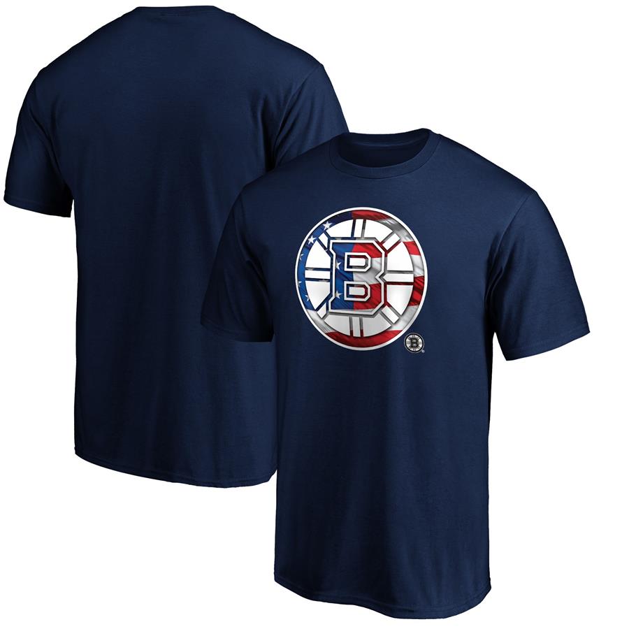 Boston Bruins Fanatics Branded Banner Wave Premium T-Shirt - Navy