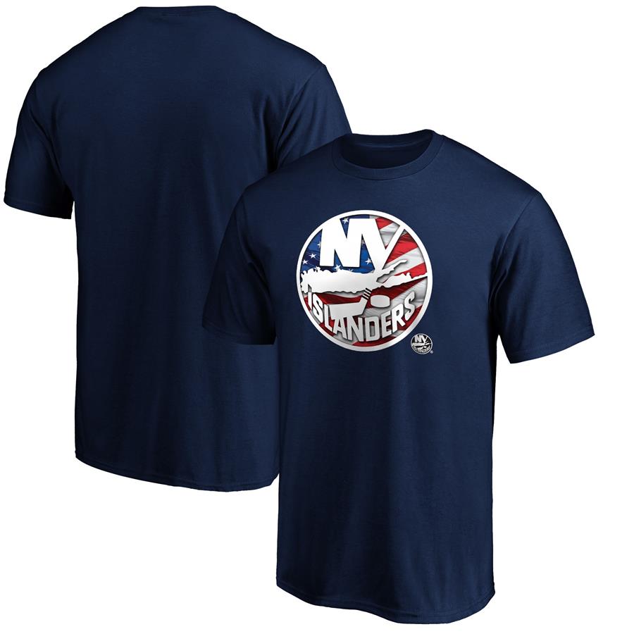 New York Islanders Fanatics Branded Banner Wave Premium T-Shirt - Navy