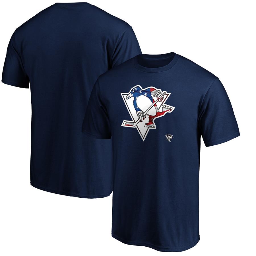 Pittsburgh Penguins Fanatics Branded Banner Wave Premium T-Shirt - Navy