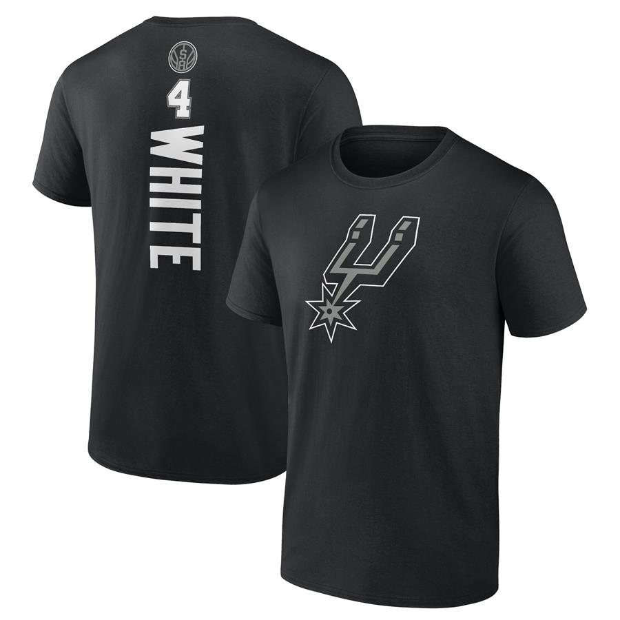 Derrick White San Antonio Spurs Fanatics Branded Playmaker Name & Number T-Shirt - Black