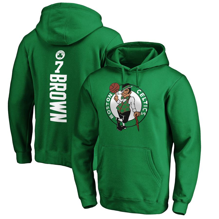 Jaylen Brown Boston Celtics Fanatics Branded Playmaker Name & Number Pullover Hoodie - Kelly Green