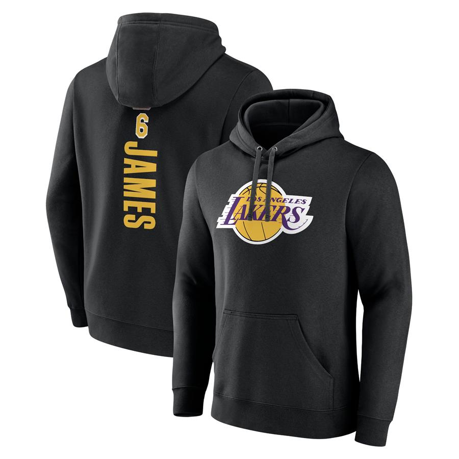 Los Angeles Lakers Fanatics Branded Playmaker Name & Number Pullover Hoodie - Black