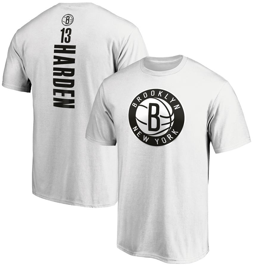 James Harden Brooklyn Nets Fanatics Branded Playmaker Name & Number T-Shirt - White