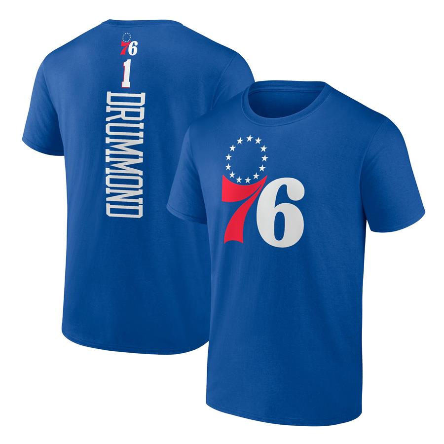 Andre Drummond Philadelphia 76ers Fanatics Branded Playmaker Name & Number T-Shirt - Royal