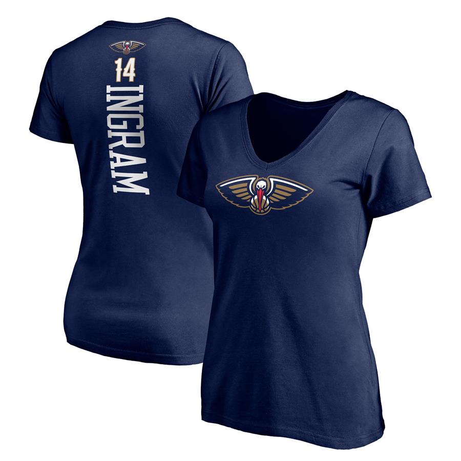 Brandon Ingram New Orleans Pelicans Fanatics Branded Women's Playmaker Name & Number V-Neck T-Shirt - Navy