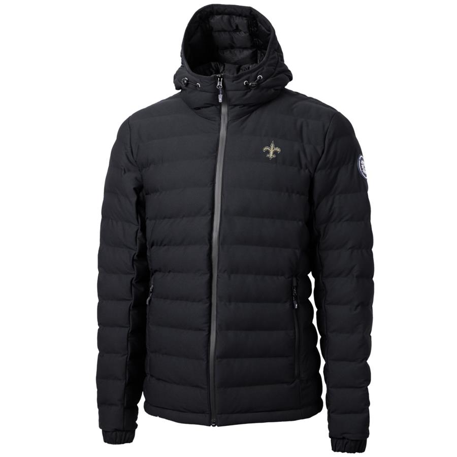 New Orleans Saints Cutter & Buck Mission Ridge Repreve Full-Zip Puffer Jacket - Black