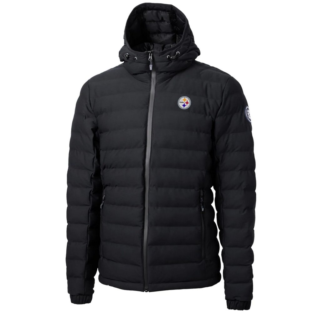 Pittsburgh Steelers Cutter & Buck Mission Ridge Repreve Full-Zip Puffer Jacket - Black