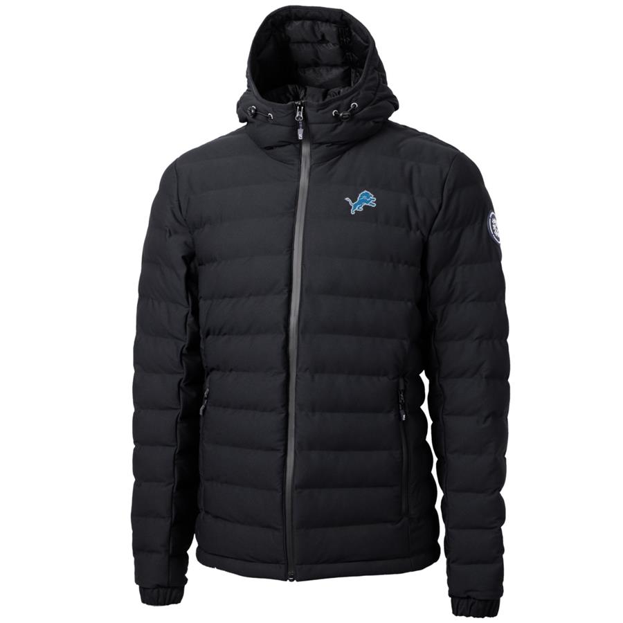 Detroit Lions Cutter & Buck Mission Ridge Repreve Full-Zip Puffer Jacket - Black