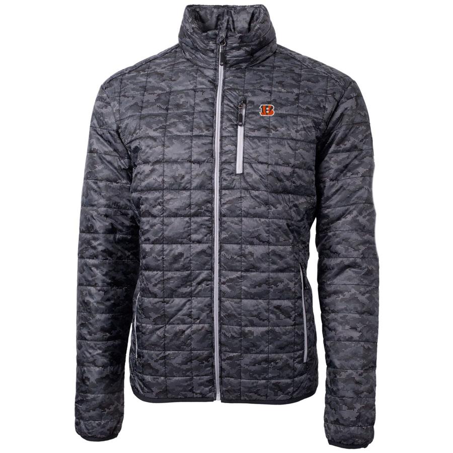 Cincinnati Bengals Cutter & Buck Rainier Printed Full-Zip Puffer Jacket - Black