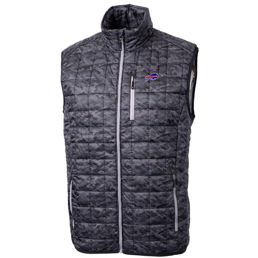 Buffalo Bills Cutter & Buck Rainier Printed Full-Zip Puffer Vest - Black