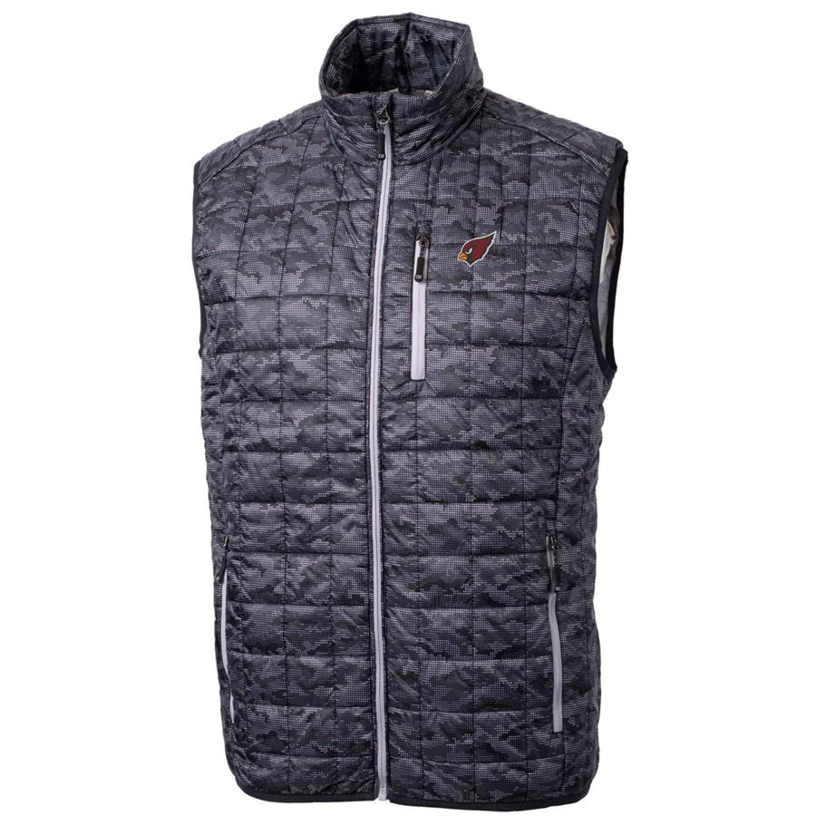Arizona Cardinals Cutter & Buck Rainier Printed Full-Zip Puffer Vest - Black