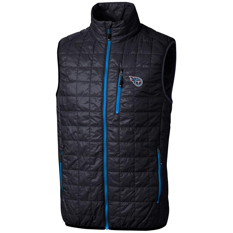 Tennessee Titans Cutter & Buck Rainier Full-Zip Puffer Vest - Navy