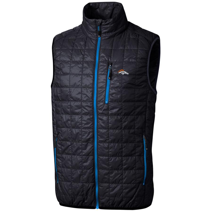 Denver Broncos Cutter & Buck Rainier Full-Zip Puffer Vest - Navy